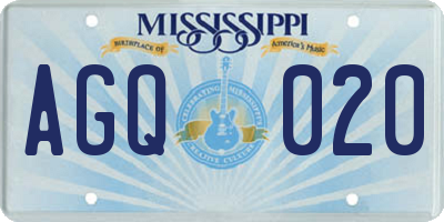 MS license plate AGQ020