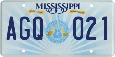 MS license plate AGQ021