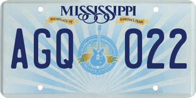MS license plate AGQ022