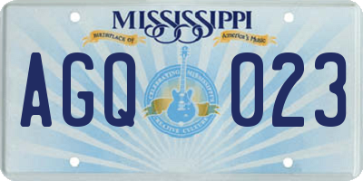 MS license plate AGQ023