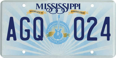 MS license plate AGQ024
