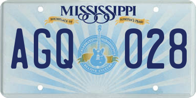 MS license plate AGQ028