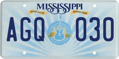 MS license plate AGQ030
