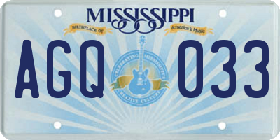 MS license plate AGQ033