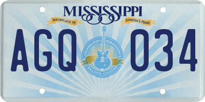 MS license plate AGQ034
