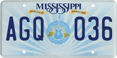 MS license plate AGQ036