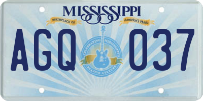 MS license plate AGQ037