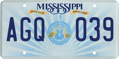 MS license plate AGQ039