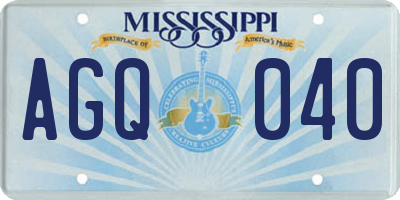 MS license plate AGQ040