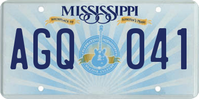 MS license plate AGQ041