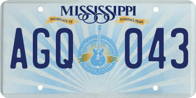 MS license plate AGQ043