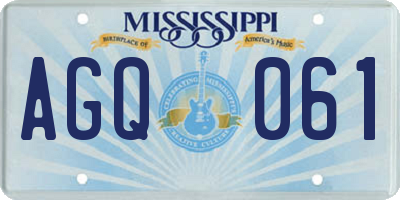 MS license plate AGQ061