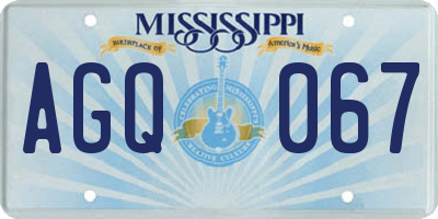 MS license plate AGQ067