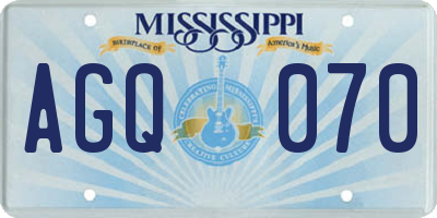 MS license plate AGQ070
