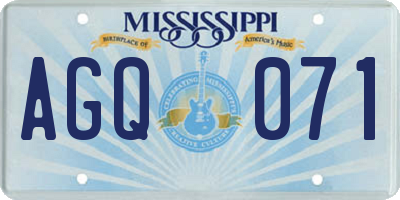 MS license plate AGQ071