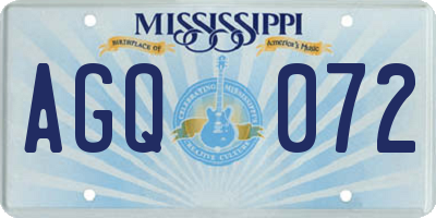MS license plate AGQ072