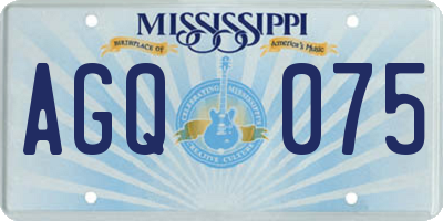 MS license plate AGQ075