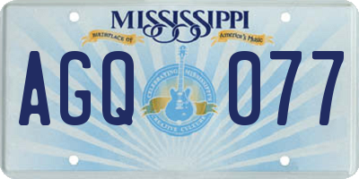 MS license plate AGQ077