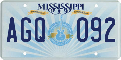MS license plate AGQ092