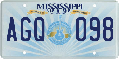 MS license plate AGQ098