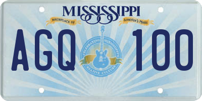 MS license plate AGQ100
