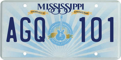 MS license plate AGQ101