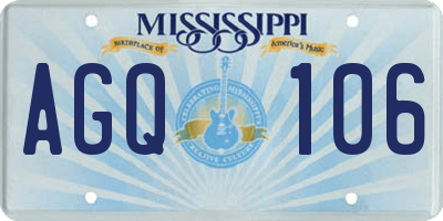 MS license plate AGQ106