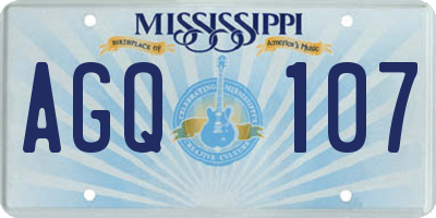 MS license plate AGQ107