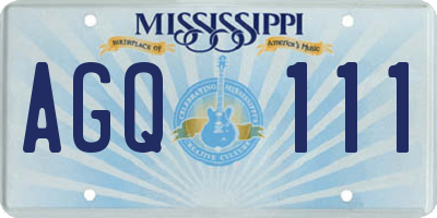 MS license plate AGQ111