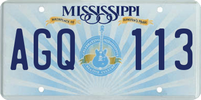 MS license plate AGQ113