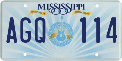 MS license plate AGQ114