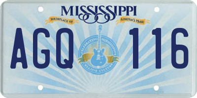 MS license plate AGQ116