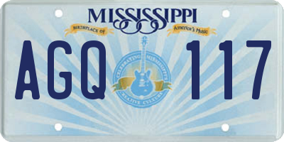 MS license plate AGQ117