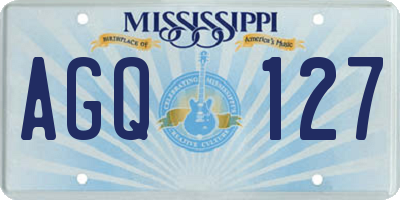 MS license plate AGQ127