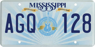 MS license plate AGQ128