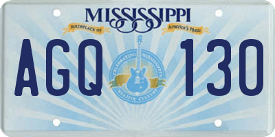 MS license plate AGQ130