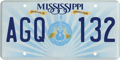 MS license plate AGQ132