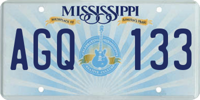 MS license plate AGQ133