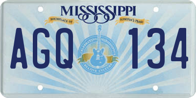 MS license plate AGQ134