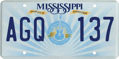 MS license plate AGQ137