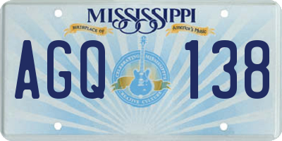 MS license plate AGQ138