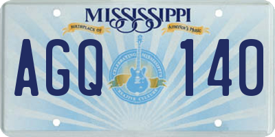 MS license plate AGQ140