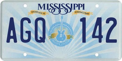 MS license plate AGQ142