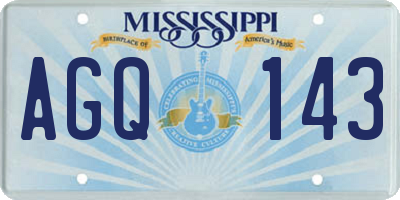 MS license plate AGQ143