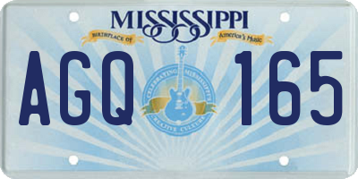 MS license plate AGQ165