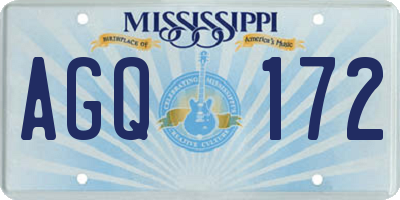 MS license plate AGQ172