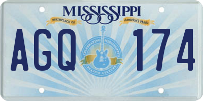 MS license plate AGQ174