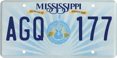 MS license plate AGQ177