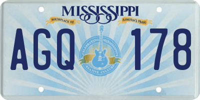 MS license plate AGQ178