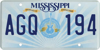 MS license plate AGQ194